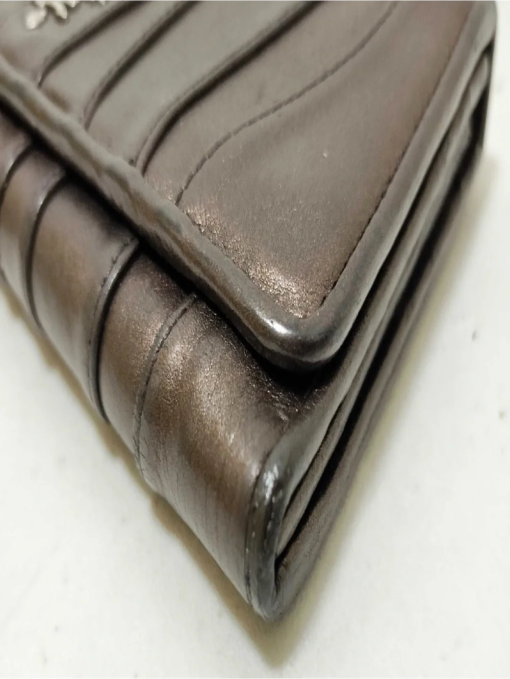 Prada Brown Leather Women's Wallet with Silver Logo